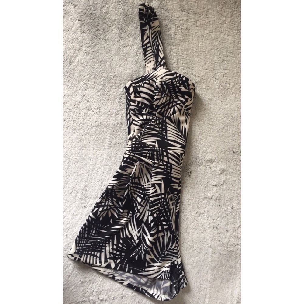 Open back Black and White Romper.